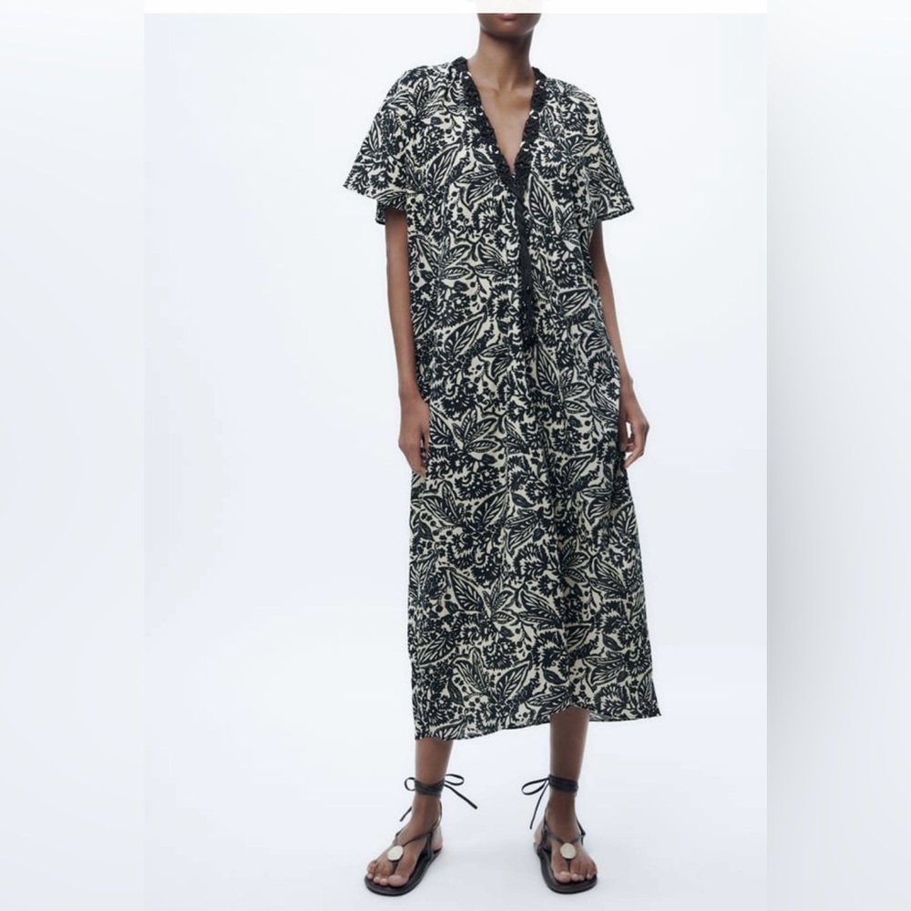 NWT PRINTED TUNIC DRESS XS 0426